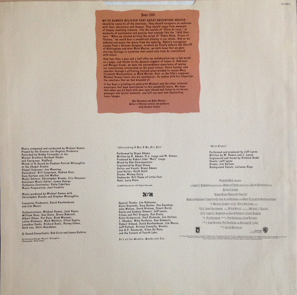 Robin Hood: Prince Of Thieves (Original Motion Picture Soundtrack)