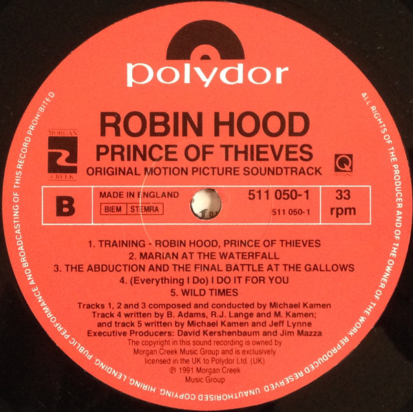 Robin Hood: Prince Of Thieves (Original Motion Picture Soundtrack)