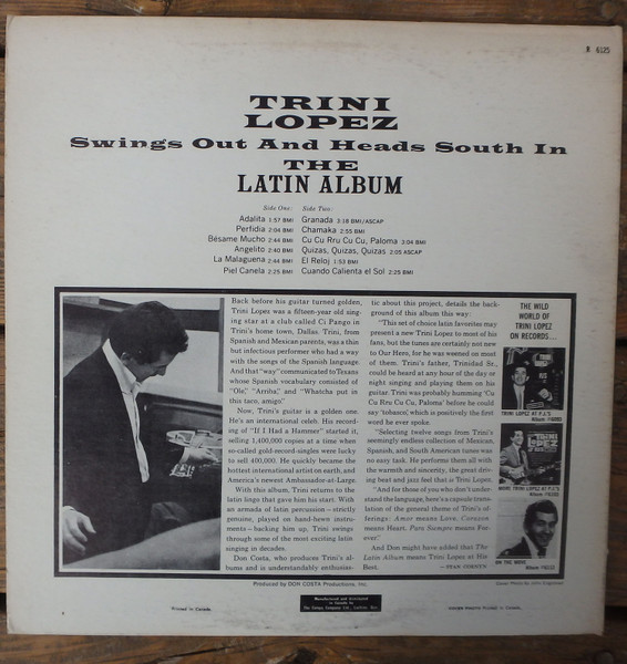 Trini Lopez - The Latin Album | Reprise Records (R-6125) - 2