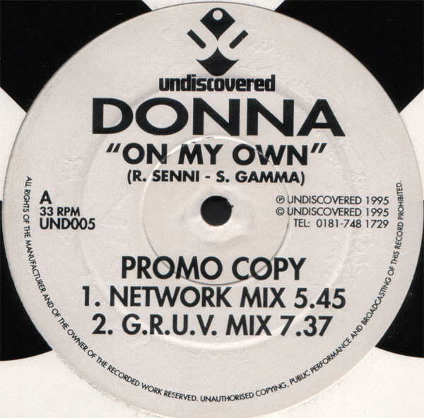 Donna - On My Own | Undiscovered (UND005) - main
