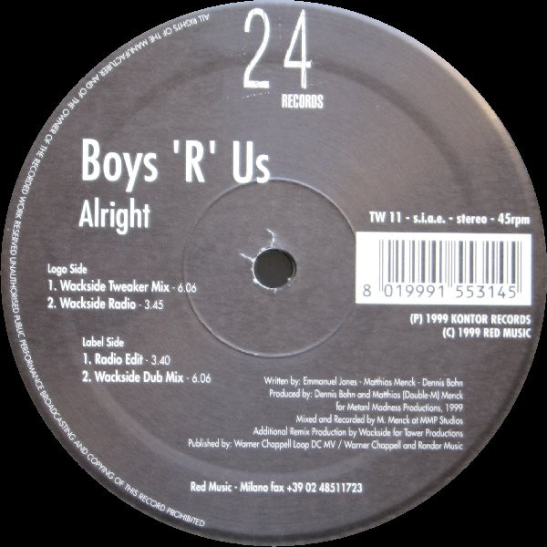 Boys 'R' Us - Alright | 24 Records (TW 11)