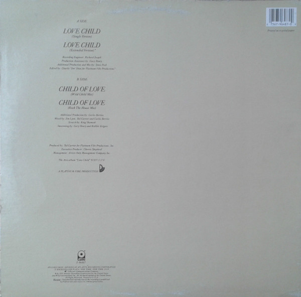 Sweet Sensation - Love Child | ATCO Records (0-96487) - 2