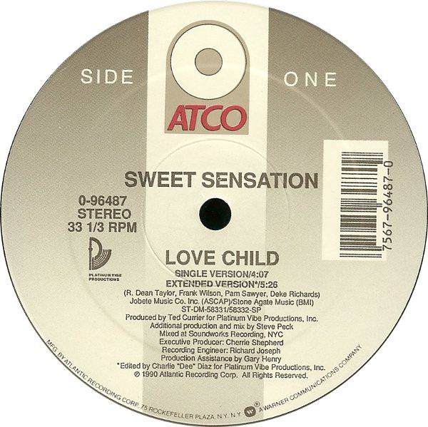 Sweet Sensation - Love Child | ATCO Records (0-96487) - 3