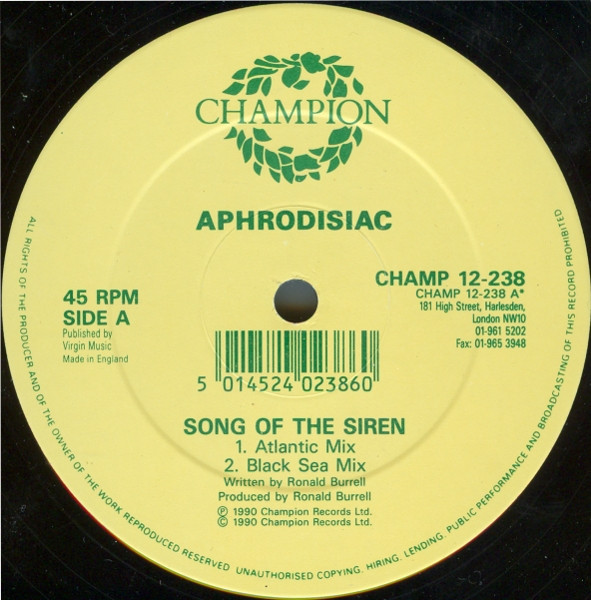 Aphrodisiac - Song Of The Siren | Champion (CHAMP 12•238) - 3 Aphrodisiac - Song Of The Siren | Champion (CHAMP 12•238) - 3