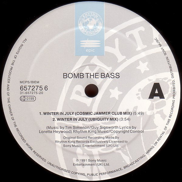 Bomb The Bass - Winter In July | Rhythm King (657275 6) - 3 Bomb The Bass - Winter In July | Rhythm King (657275 6) - 3