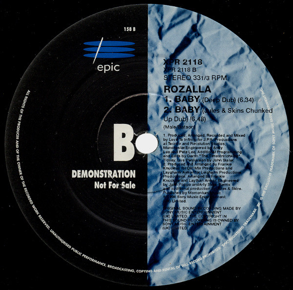 Rozalla - Baby | Epic (XPR 2118) - 4