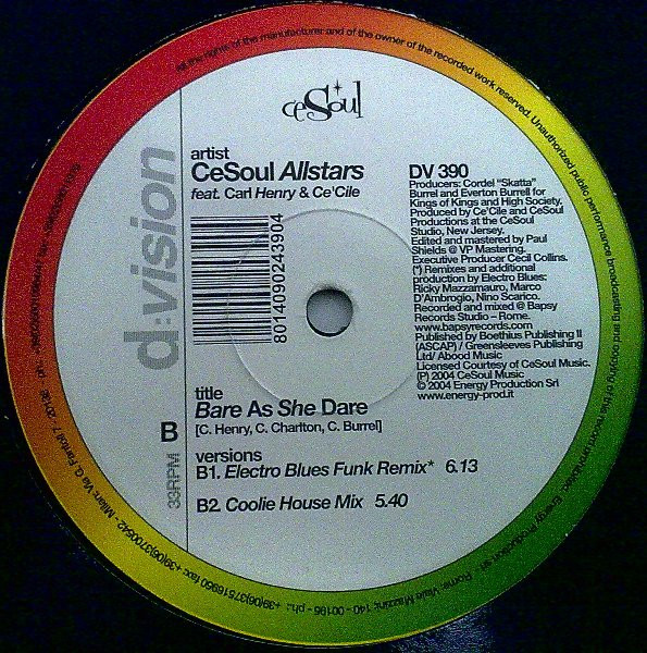 CeSoul Allstars - Bare As She Dare | D:vision Records (DV 390) - 2 CeSoul Allstars - Bare As She Dare | D:vision Records (DV 390) - 2
