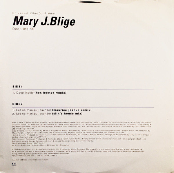 Mary J.Blige - Deep Inside | MCA Records (DEEP 1) - 4