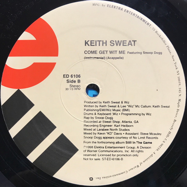 Keith Sweat Featuring Snoop Dogg - Come Get Wit Me | Elektra (ED 6106) - 2 Keith Sweat Featuring Snoop Dogg - Come Get Wit Me | Elektra (ED 6106) - 2