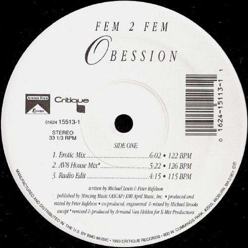 Fem 2 Fem - Obsession | Avenue Foch Records (01624 15513-1)