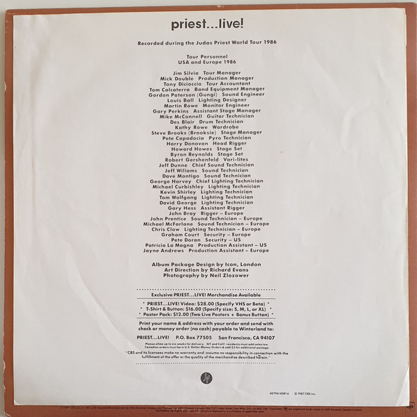 Judas Priest - Priest... Live! | Columbia (C2 40794) - 7 Judas Priest - Priest... Live! | Columbia (C2 40794) - 7