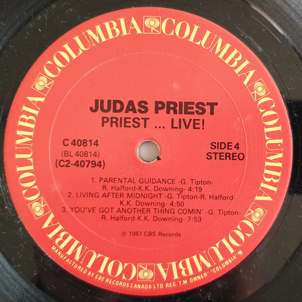 Judas Priest - Priest... Live! | Columbia (C2 40794) - 5 Judas Priest - Priest... Live! | Columbia (C2 40794) - 5