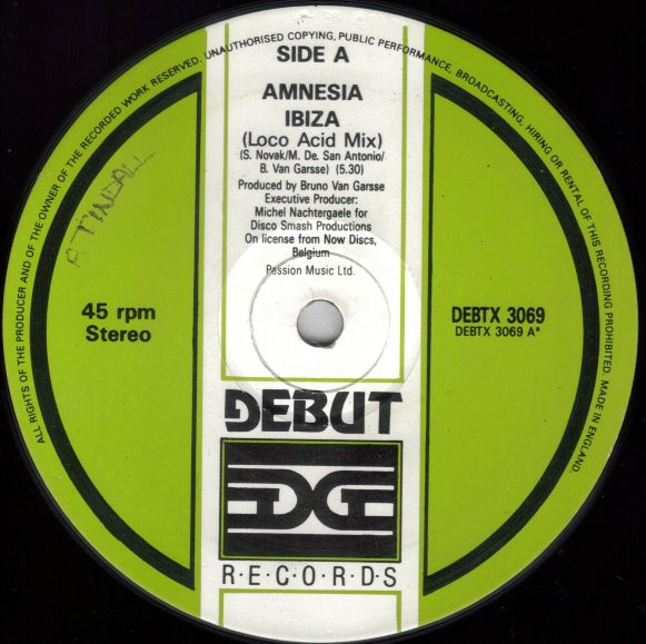 Amnesia - Ibiza | Debut Edge Records (DEBTX 3069) - 3