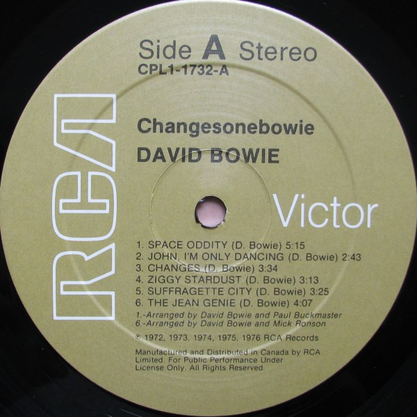 David Bowie - ChangesOneBowie | RCA Victor (CPL1-1732) - 3