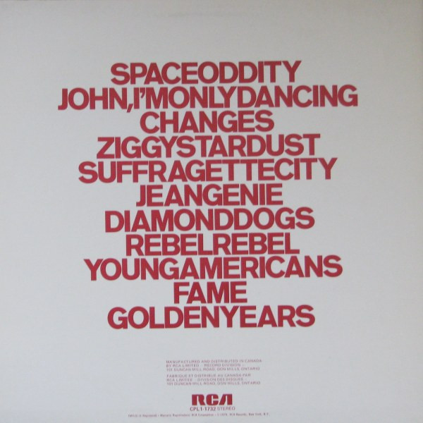 David Bowie - ChangesOneBowie | RCA Victor (CPL1-1732) - 2