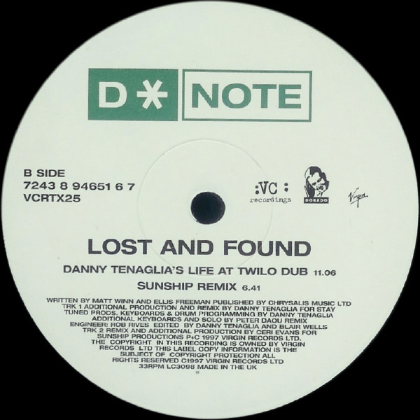 D*Note - Lost And Found | VC Recordings (VCRTX25) - 2