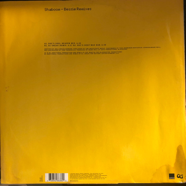 Shaboom - Bessie Remixes | WEA (WEA202T2) - 2