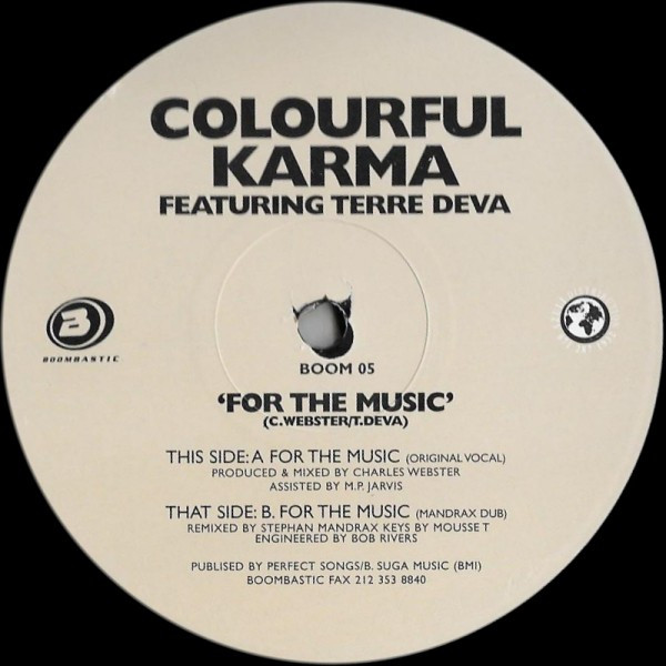 Colourful Karma Featuring Terra Deva - For The Music | Boombastic (BOOM 05) - main