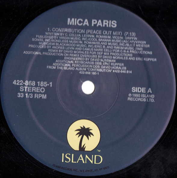 Mica Paris - Contribution (David Morales Remixes) | Island Records (422-868 185-1)