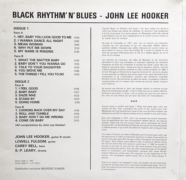 John Lee Hooker - Black Rhythm'n' Blues | Disques Festival (ALBUM 186) - 2