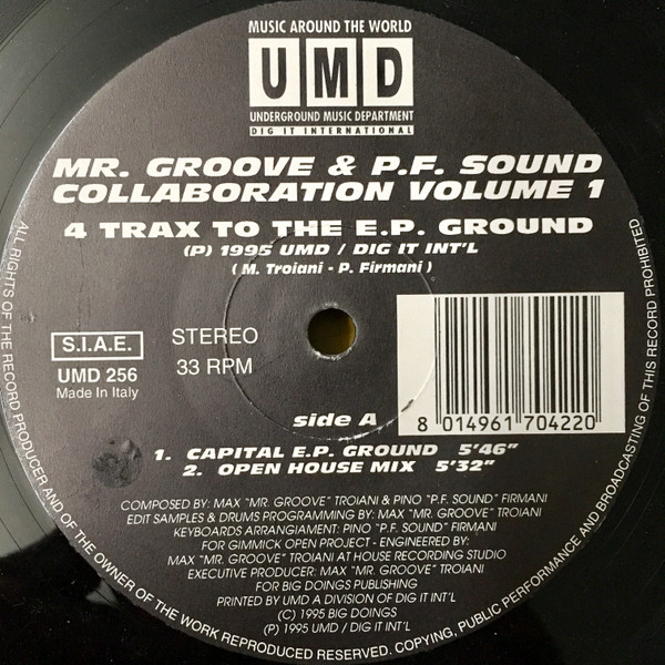 Mr. Groove & PF Sound - Collaboration Volume 1 - 4 Trax To The E.P. Ground | Underground Music Department (UMD) (UMD 256) - 2 Mr. Groove & PF Sound - Collaboration Volume 1 - 4 Trax To The E.P. Ground | Underground Music Department (UMD) (UMD 256) - 2