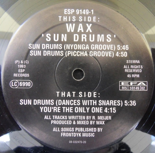Wax - Sun Drums | ESP Records (ESP 9149-1) - 2