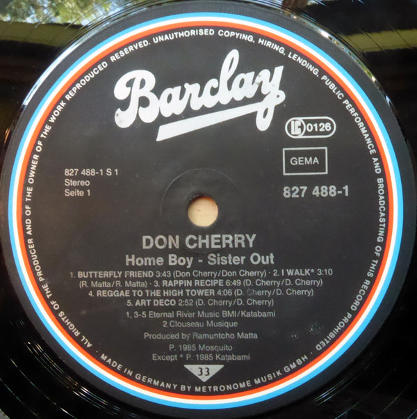 Don Cherry - Home Boy - Sister Out | Barclay (827 488-1) - 4