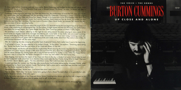 Burton Cummings - Up Close And Alone (The Voice • The Songs) | MCA Records (MCASD-81010) - 2