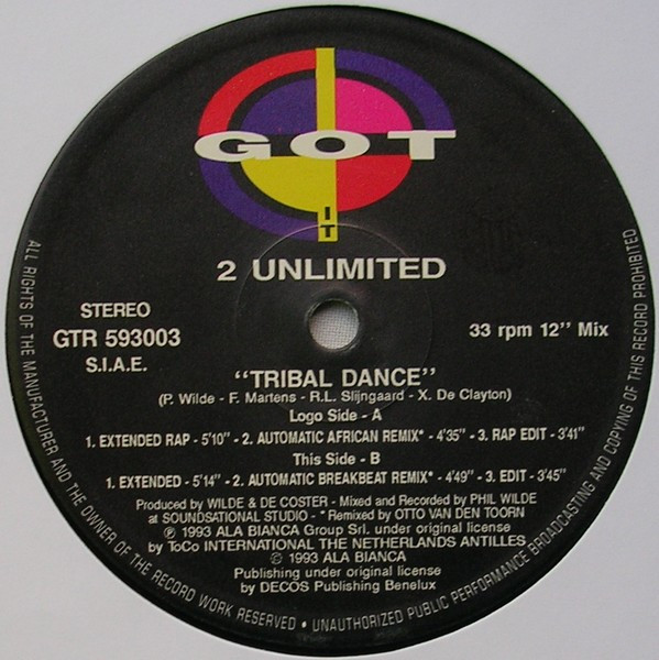 2 Unlimited - Tribal Dance | Got It (GTR 593003) - 4 2 Unlimited - Tribal Dance | Got It (GTR 593003) - 4