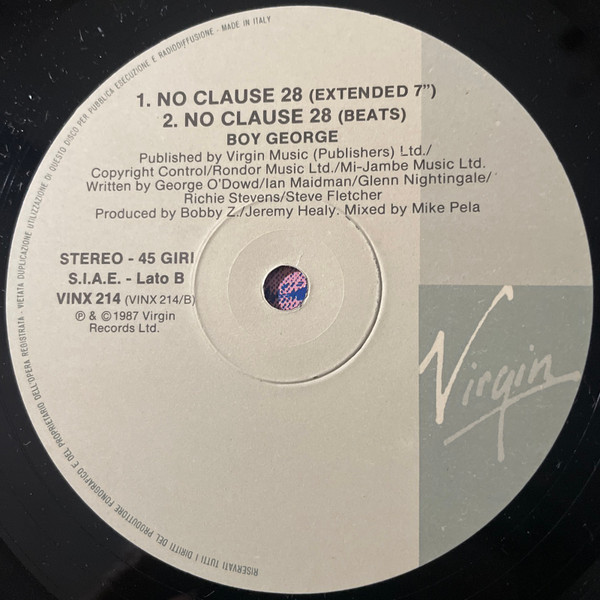By George - No Clause 28 | Virgin (VINX 214) - 4