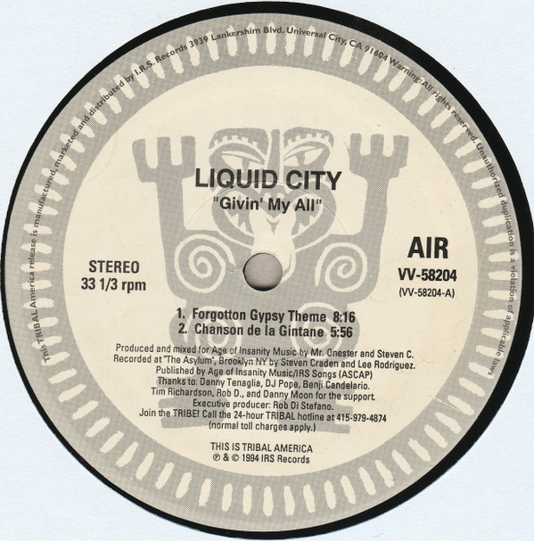 Liquid City - Givin' My All | TRIBAL America (VV-58204) - 3