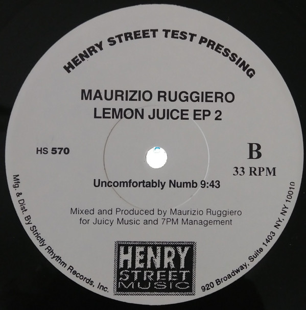Maurizio Ruggiero - Lemon Juice EP 2 | Henry Street Music (HS 570) - 2 Maurizio Ruggiero - Lemon Juice EP 2 | Henry Street Music (HS 570) - 2