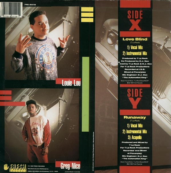 T La Rock - Love Blind / Runaway | Fresh Records (FRE-80119) - 2 T La Rock - Love Blind / Runaway | Fresh Records (FRE-80119) - 2