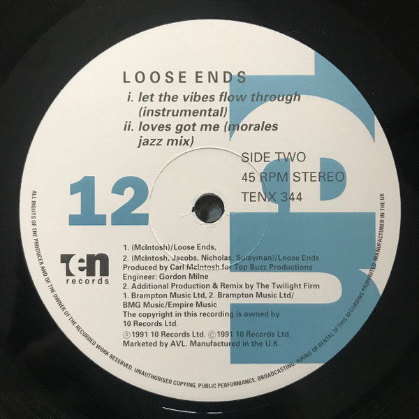 Loose Ends - Cheap Talk | 10 Records (TENX 344) - 3