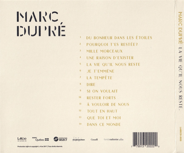 Marc Dupré - La Vie Qu'il Nous Reste | L-Abe (LABECD-2022) - 2