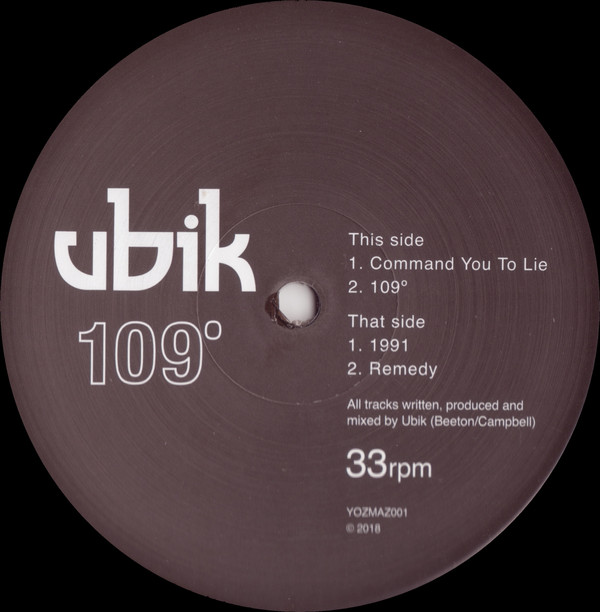 Ubik - 109° | YozMaz (YOZMAZ001) - 2