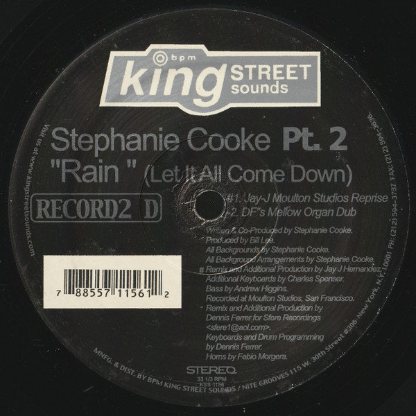 Stephanie Cooke - Rain (Let It All Come Down) (Part 2) | BPM King Street Sounds (KSS 1156) - 6