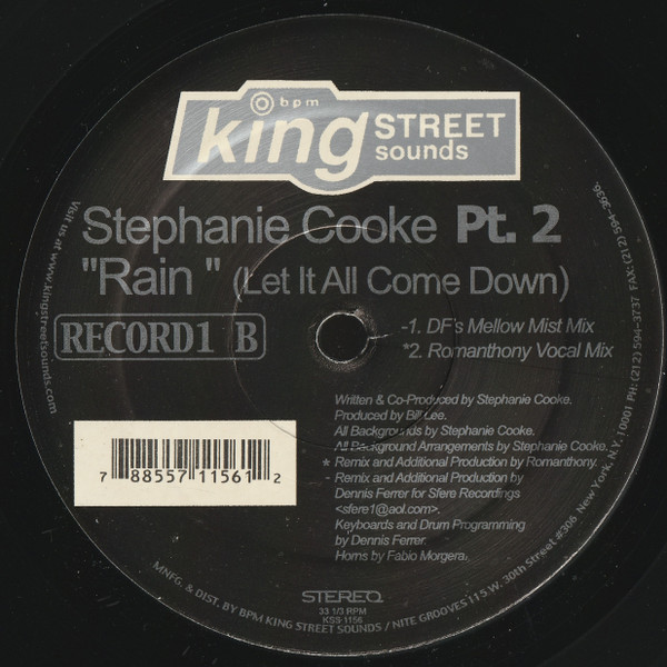 Stephanie Cooke - Rain (Let It All Come Down) (Part 2) | BPM King Street Sounds (KSS 1156) - 4
