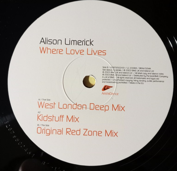 Alison Limerick - Where Love Lives | Arista Dance (82876502431) - 2 Alison Limerick - Where Love Lives | Arista Dance (82876502431) - 2