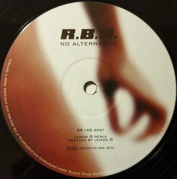 R.B.A. - No Alternative | Dance Division (DAD 670777 6) - 3