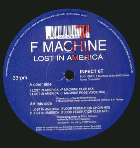 F Machine - Lost In America | Infectious Records (INFECT 06T) - main F Machine - Lost In America | Infectious Records (INFECT 06T) - main