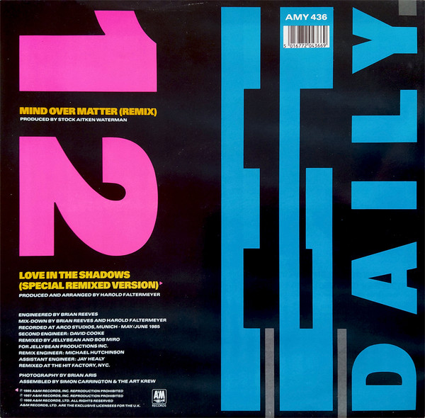 E.G. Daily - Mind Over Matter / Love In The Shadows | A&M Records (AMY 436) - 2