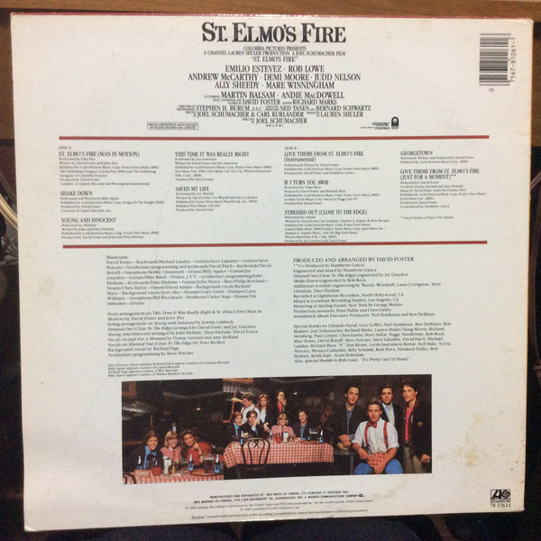 Various - St. Elmo's Fire (Original Motion Picture Soundtrack) | Atlantic (7812611) - 3 Various - St. Elmo's Fire (Original Motion Picture Soundtrack) | Atlantic (7812611) - 3
