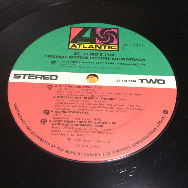 Various - St. Elmo's Fire (Original Motion Picture Soundtrack) | Atlantic (7812611) - 4 Various - St. Elmo's Fire (Original Motion Picture Soundtrack) | Atlantic (7812611) - 4