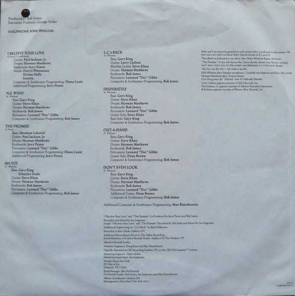 Kirk Whalum - The Promise | Columbia (FC 45215) - 4