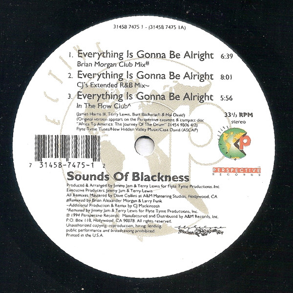 Sounds Of Blackness - Everything Is Gonna Be Alright | Perspective Records (31458 7475-1) - main Sounds Of Blackness - Everything Is Gonna Be Alright | Perspective Records (31458 7475-1) - main