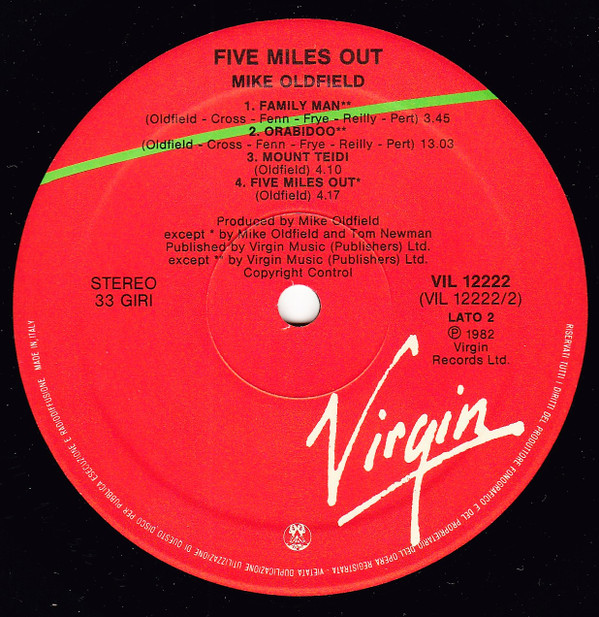 Mike Oldfield - Five Miles Out | Virgin (VIL 12222) - 5