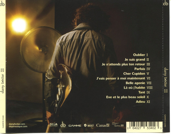 Dany Bédar - III | DEJA Musique (GAMCD-5340) - 2 Dany Bédar - III | DEJA Musique (GAMCD-5340) - 2