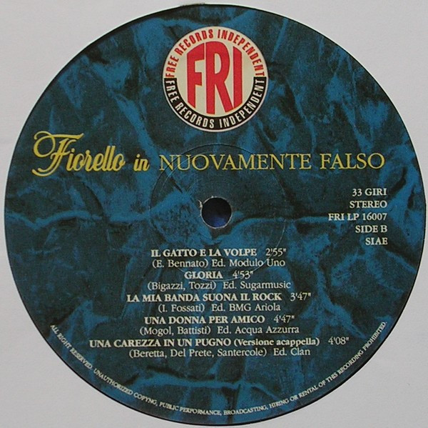 Fiorello - Nuovamente Falso | Free Records Independent (FRI LP 16007) - 4 Fiorello - Nuovamente Falso | Free Records Independent (FRI LP 16007) - 4
