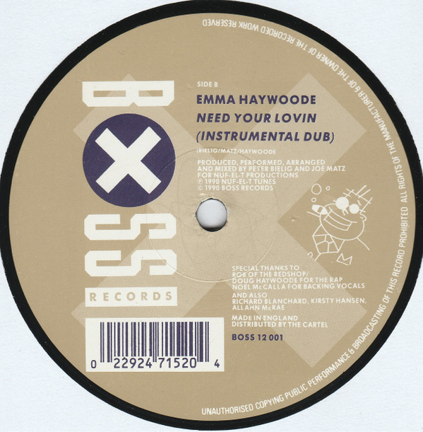 Emma Haywoode - Need Your Lovin | Boss Records (Boss 12 001) - 2